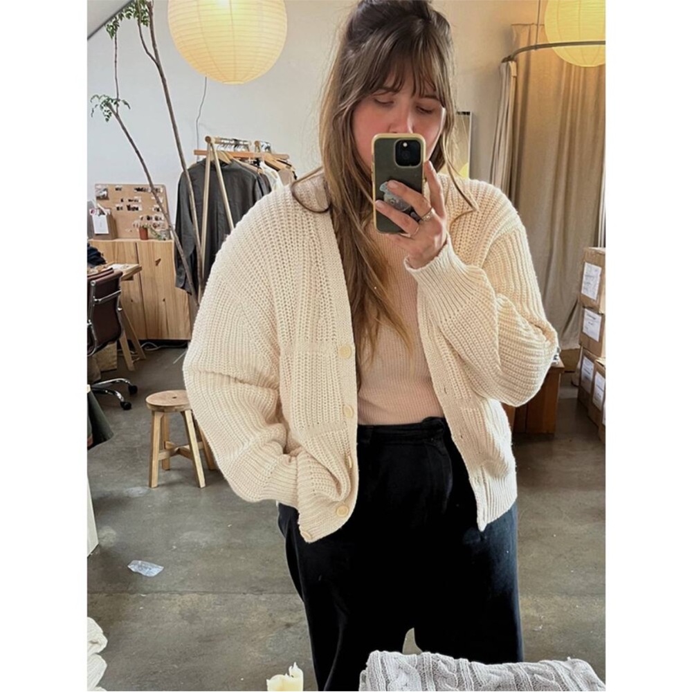 OZMA Cream Knit Cardigan